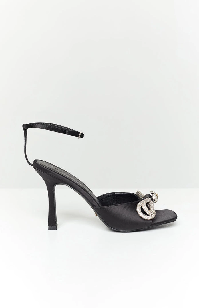Billini Elarni Black Satin Heel 4 Billini Elarni Black Satin Heel