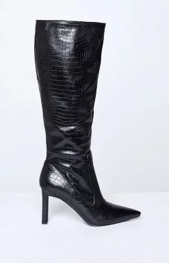 Billini Laurie Heeled Boot Black Croc 10 Billini Laurie Heeled Boot Black Croc
