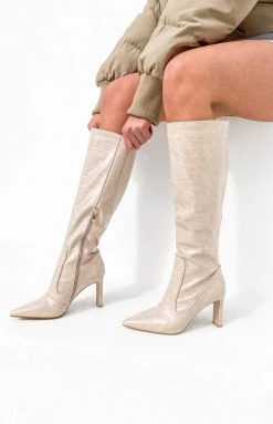 Billini Laurie Heeled Boot Blush Croc 13 Billini Laurie Heeled Boot Blush Croc