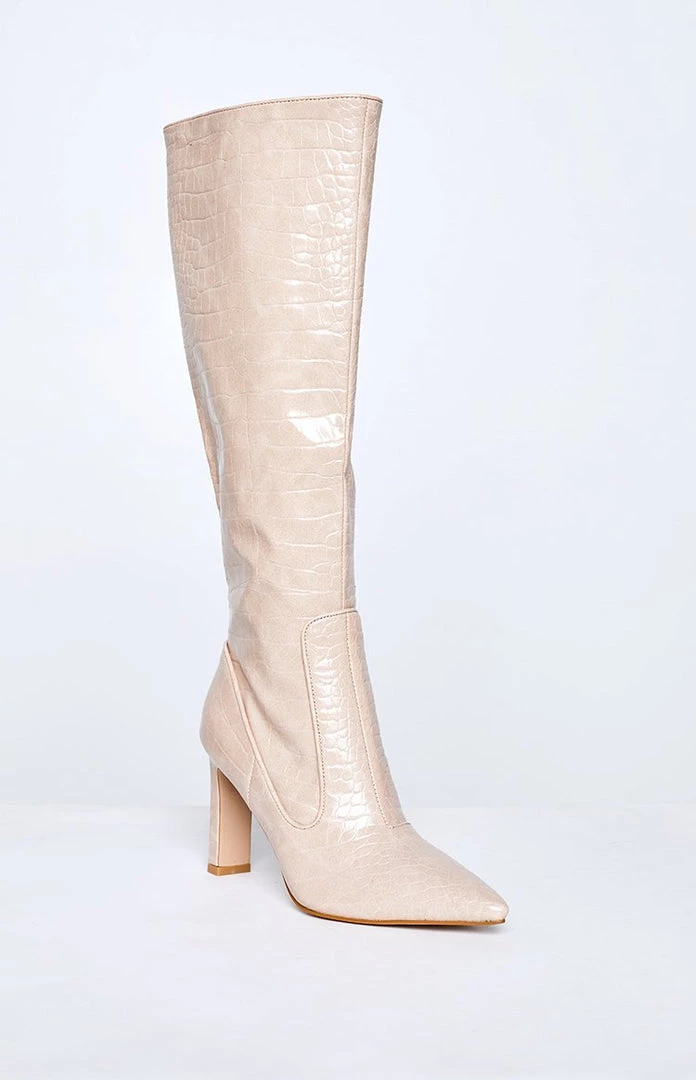 Billini Laurie Heeled Boot Blush Croc 5 Billini Laurie Heeled Boot Blush Croc