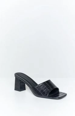 Billini Ulani Black Croc Mules