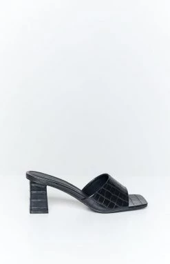 Billini Ulani Black Croc Mules