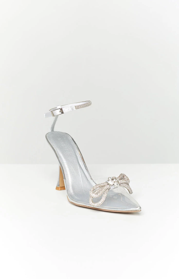 New Billini Valery Clear Silver Heel 2 New Billini Valery Clear Silver Heel