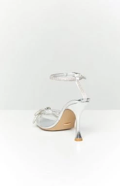 New Billini Valery Clear Silver Heel 7 New Billini Valery Clear Silver Heel