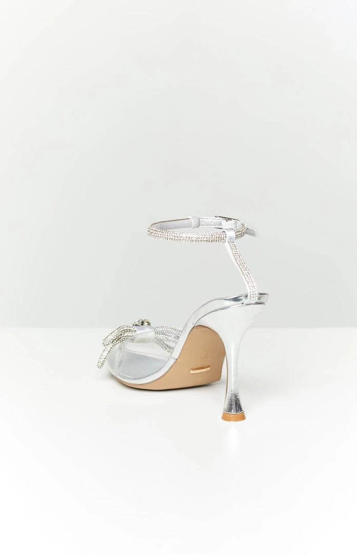 New Billini Valery Clear Silver Heel 3 New Billini Valery Clear Silver Heel