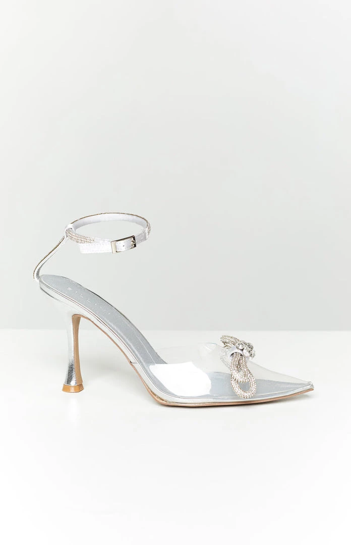 New Billini Valery Clear Silver Heel 4 New Billini Valery Clear Silver Heel