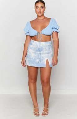 BB Exclusive Laura Skirt Tie Dye Denim Bottoms