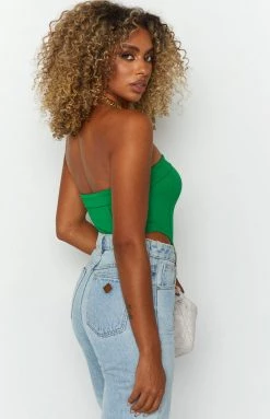 BB Exclusive Tops Bobbi Green Strapless Corset Top