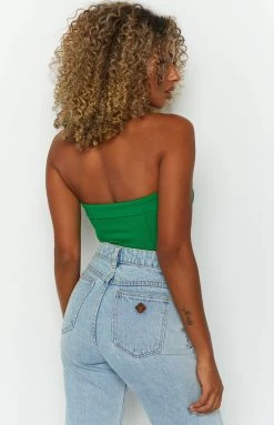 BB Exclusive Tops Bobbi Green Strapless Corset Top