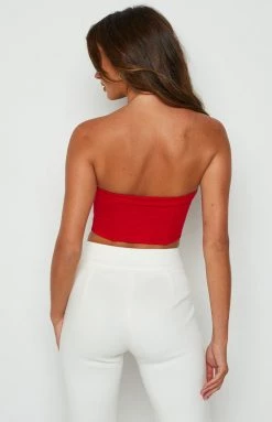BB Exclusive Bobbi Red Strapless Corset Top