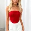 BB Exclusive Bobbi Red Strapless Corset Top