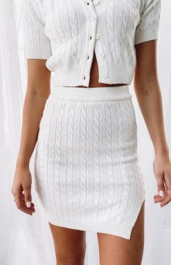 Beginning Boutique Bold Miss Skirt White