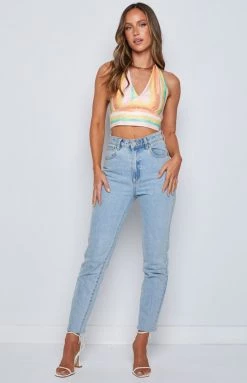 Beginning Boutique Tops Bonnie Multi Halter Crop Top