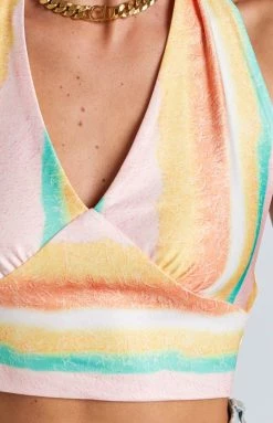 Beginning Boutique Tops Bonnie Multi Halter Crop Top