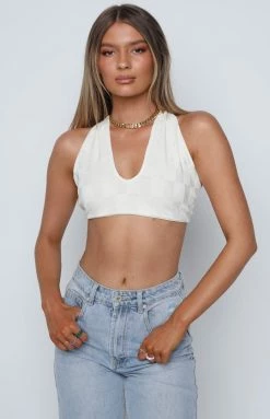 BB Exclusive Bradley Crop Top White Tops