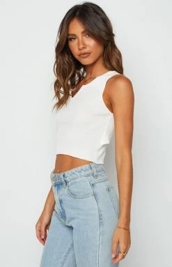 Beginning Boutique Brenda White Tank Top Tops