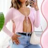Beginning Boutique Brene Long Sleeve Top Pink Tops