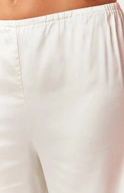 BB Exclusive Bridget White Satin Pants