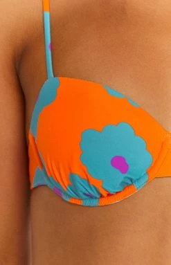 BB Exclusive Tops Bronte Orange Floral Bikini Top