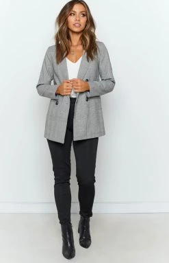 Beginning Boutique Outerwear Brooklyn Times Blazer Check