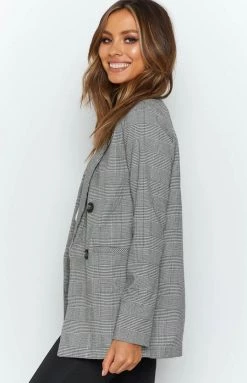 Beginning Boutique Outerwear Brooklyn Times Blazer Check