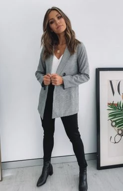 Beginning Boutique Outerwear Brooklyn Times Blazer Check