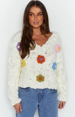 Beginning Boutique Outerwear Bruno Multi Flower Sweater