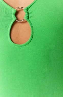 BB Exclusive Brylin Green Halter Mini Dress