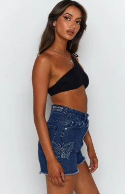 BB Exclusive Butterfly Denim Shorts Blue Denim 14 BB Exclusive Butterfly Denim Shorts Blue Denim