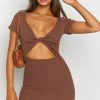 Beginning Boutique Dresses Antidote Reversible Twist Dress Brown