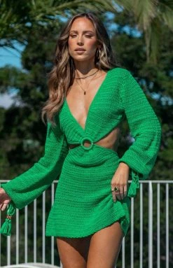 BB Exclusive Cleo Crochet Dress Green 14 BB Exclusive Cleo Crochet Dress Green