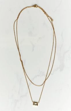 Eclat Accessories CZ Stone Brass Layered Necklace 6 Eclat Accessories CZ Stone Brass Layered Necklace