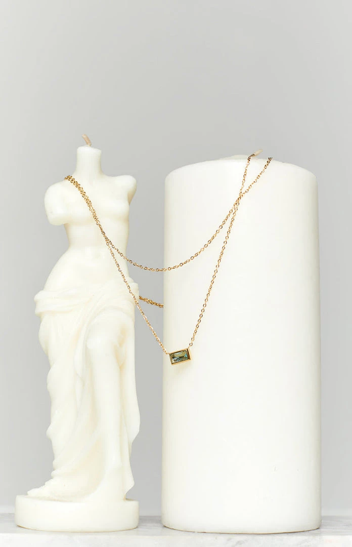 Eclat Accessories CZ Stone Brass Layered Necklace 2 Eclat Accessories CZ Stone Brass Layered Necklace