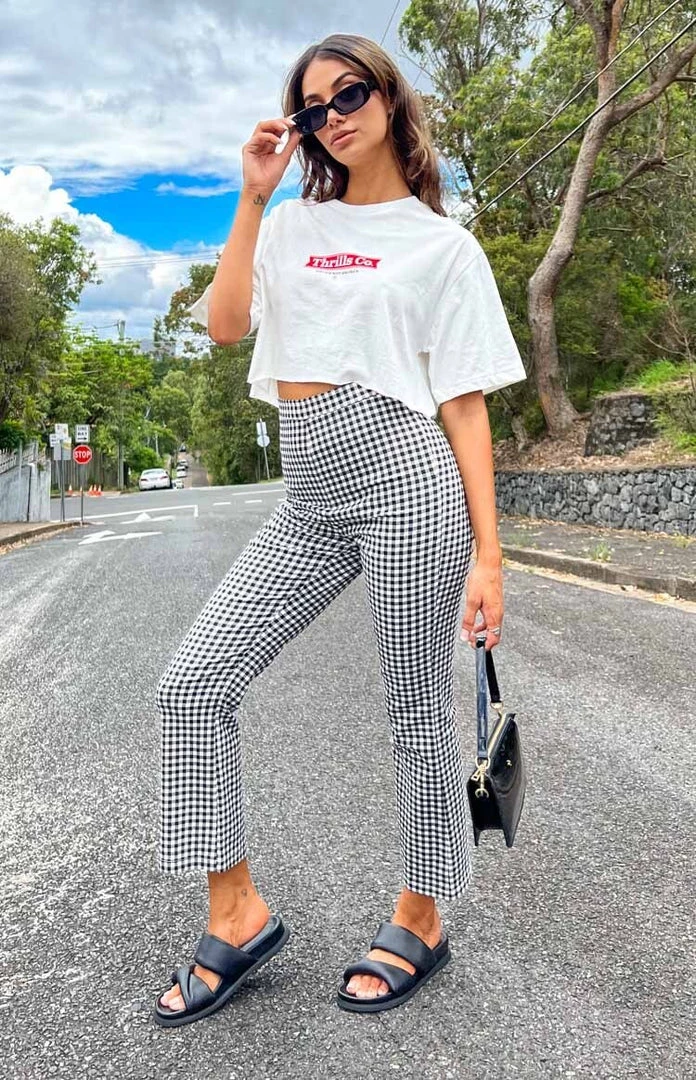 Beginning Boutique Bottoms Cabello Pants Black Check 1 Beginning Boutique Bottoms Cabello Pants Black Check