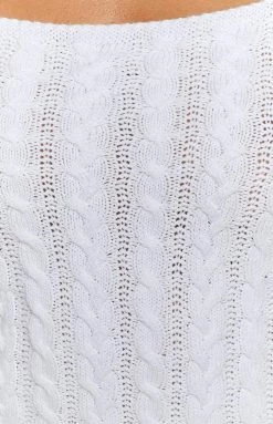 BB Exclusive Cable Mini Dress White