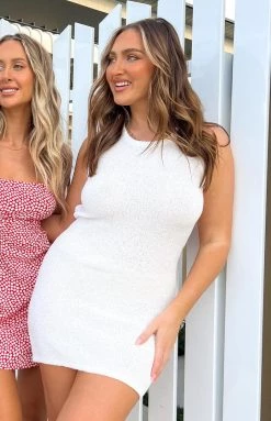 BB Exclusive Calabasas White Knit Mini Dress