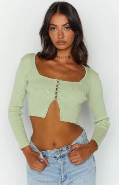 Beginning Boutique California Dream Mint Long Sleeve Top