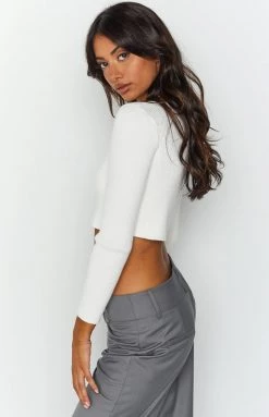 Beginning Boutique Tops California Dream White Long Sleeve Top