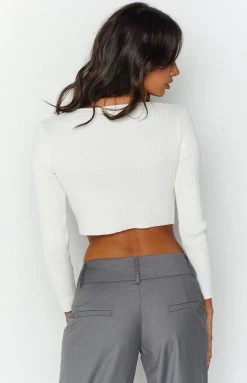 Beginning Boutique Tops California Dream White Long Sleeve Top