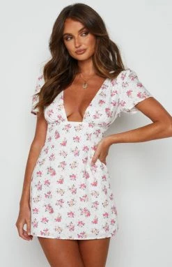 BB Exclusive Camellia White Floral Mini Dress Dresses