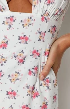 BB Exclusive Camellia White Floral Mini Dress Dresses