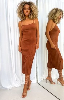 Beginning Boutique Dresses Camilla Brown Midi Dress