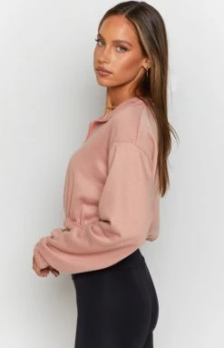 Beginning Boutique Outerwear Canada Sweater Peach