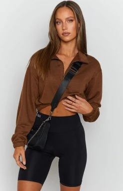 Beginning Boutique Outerwear Canada Sweater Chocolate