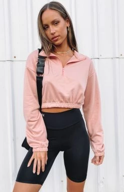 Beginning Boutique Outerwear Canada Sweater Peach