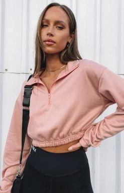 Beginning Boutique Outerwear Canada Sweater Peach