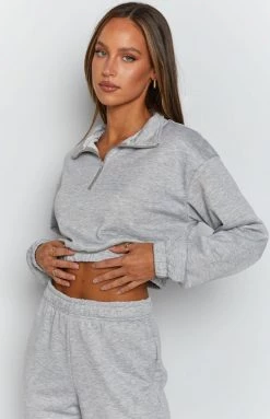 Beginning Boutique Canada Sweater Grey Marle Outerwear