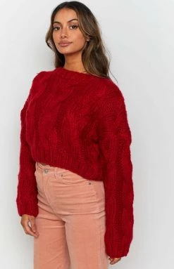 BB Exclusive Canter Cropped Sweater Red