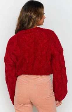 BB Exclusive Canter Cropped Sweater Red