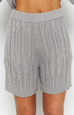 Beginning Boutique Capri Dream Shorts Gray Bottoms